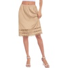 Lovasy Satin Half Slips for Women Under Dress Lace Underskirt S-3XL | Silky Long Slips Skirt,Anti-chafing,Anti Static Underskirt,Knee Length Underdress(Deep Champagne)
