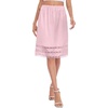 Lovasy Satin Half Slips for Women Under Dress Lace Underskirt S-3XL | Silky Long Slips Skirt,Anti-chafing,Anti Static Underskirt,Knee Length Underdress(Rose Pink)