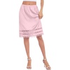 Lovasy Satin Half Slips for Women Under Dress Lace Underskirt S-3XL | Silky Long Slips Skirt,Anti-chafing,Anti Static Underskirt,Knee Length Underdress(Rose Pink)