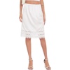 Lovasy Satin Half Slips for Women Under Dress Lace Underskirt S-3XL | Silky Long Slips Skirt,Anti-chafing,Anti Static Underskirt,Knee Length Underdress(White)