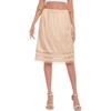 Lovasy Satin Half Slips for Women Under Dress Lace Underskirt S-3XL | Silky Long Slips Skirt,Anti-chafing,Anti Static Underskirt,Knee Length Underdress(Nude)