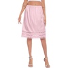 Lovasy Satin Half Slips for Women Under Dress Lace Underskirt S-3XL | Silky Long Slips Skirt,Anti-chafing,Anti Static Underskirt,Knee Length Underdress(Rose Pink)