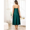 Lovasy Sexy Nightgown for Women Satin Lace V Neck Lingerie S-XXL | Long Lingerie Dress,Silk Nightdress,Cami Slip,Wedding,Bridal Party,Home,Sleep Wear(Dark Green)