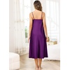 Lovasy Sexy Nightgown for Women Satin Lace V Neck Lingerie S-XXL | Long Lingerie Dress,Silk Nightdress,Cami Slip,Wedding,Bridal Party,Home,Sleep Wear(Dark Purple)