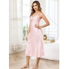 Lovasy Sexy Nightgown for Women Satin Lace V Neck Lingerie S-XXL | Long Lingerie Dress,Silk Nightdress,Cami Slip,Wedding,Bridal Party,Home,Sleep Wear(Pink)