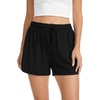 Lovasy Womens Casual Shorts Summer Pajamas Bottom S-2XL | Cotton,High Waist,Side Slit,Soft,Breathable,Sleep,Lounge,Sports,Comfy Shorts(Black)