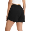 Lovasy Womens Casual Shorts Summer Pajamas Bottom S-2XL | Cotton,High Waist,Side Slit,Soft,Breathable,Sleep,Lounge,Sports,Comfy Shorts(Black)