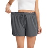 Lovasy Womens Casual Shorts Summer Pajamas Bottom S-2XL | Cotton,High Waist,Side Slit,Soft,Breathable,Sleep,Lounge,Sports,Comfy Shorts(Dark Gray)