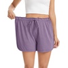 Lovasy Womens Casual Shorts Summer Pajamas Bottom S-2XL | Cotton,High Waist,Side Slit,Soft,Breathable,Sleep,Lounge,Sports,Comfy Shorts(Dark Purple)