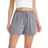 Lovasy Womens Casual Shorts Summer Pajamas Bottom S-2XL | Cotton,High Waist,Side Slit,Soft,Breathable,Sleep,Lounge,Sports,Comfy Shorts(Gray)