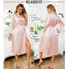 Lovasy Womens Silk Robe Satin Long Bride Robes with Pockets | Silky Kimono Bathrobe,Lightweight,Long Sleeve,Bridesmaid Bridal Robe,Sleepwear(Dusky Rose)