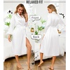 Lovasy Womens Silk Robe Satin Long Bride Robes with Pockets | Silky Kimono Bathrobe,Lightweight,Long Sleeve,Bridesmaid Bridal Robe,Sleepwear(White)