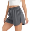Lovasy Womens Casual Shorts Summer Pajamas Bottom S-2XL | Cotton,High Waist,Side Slit,Soft,Breathable,Sleep,Lounge,Sports,Comfy Shorts(Dark Gray)