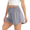 Lovasy Womens Casual Shorts Summer Pajamas Bottom S-2XL | Cotton,High Waist,Side Slit,Soft,Breathable,Sleep,Lounge,Sports,Comfy Shorts(Gray)