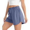 Lovasy Womens Casual Shorts Summer Pajamas Bottom S-2XL | Cotton,High Waist,Side Slit,Soft,Breathable,Sleep,Lounge,Sports,Comfy Shorts(Navy Blue)
