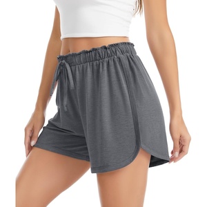 Lovasy Womens Casual Shorts Summer Pajamas Bottom S-2XL | Cotton,High Waist,Side Slit,Soft,Breathable,Sleep,Lounge,Sports,Comfy Shorts(Dark Gray)