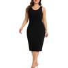 Lovasy Womens Plus Size Full Slip Wide Straps Under Dress 1XL-5XL(Black)
