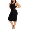 Lovasy Womens Plus Size Full Slip Wide Straps Under Dress 1XL-5XL(Black)