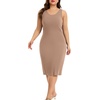 Lovasy Womens Plus Size Full Slip Wide Straps Under Dress 1XL-5XL(Coffee)