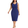 Lovasy Womens Plus Size Full Slip Wide Straps Under Dress 1XL-5XL(Navy Blue)