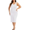 Lovasy Womens Plus Size Full Slip Wide Straps Under Dress 1XL-5XL(White)