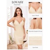 Lovasy Womens Sexy Slip Nightgown V Neck Slips Dress S-3XL(Beige)