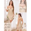 Lovasy Womens Sexy Slip Nightgown V Neck Slips Dress S-3XL(Camel)