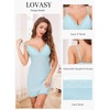Lovasy Womens Sexy Slip Nightgown V Neck Slips Dress S-3XL(Light Blue)