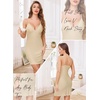 Lovasy Womens Sexy Slip Nightgown V Neck Slips Dress S-3XL(Nude)