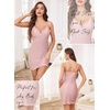 Lovasy Womens Sexy Slip Nightgown V Neck Slips Dress S-3XL(Rose Pink)