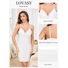 Lovasy Womens Sexy Slip Nightgown V Neck Slips Dress S-3XL(White)