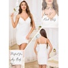 Lovasy Womens Sexy Slip Nightgown V Neck Slips Dress S-3XL(White)