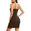 Lovasy Womens Slip Dress Adjustable Straps Mini Full Slips S-3XL(Coffee)