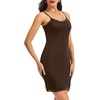 Lovasy Womens Slip Dress Adjustable Straps Mini Full Slips S-3XL(Coffee)