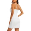 Lovasy Womens Slip Dress Adjustable Straps Mini Full Slips S-3XL(White)