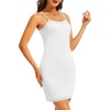 Lovasy Womens Slip Dress Adjustable Straps Mini Full Slips S-3XL(White)