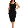 Lovasy Womens Plus Size Full Slip Wide Straps Under Dress 1XL-5XL(Black)