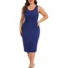 Lovasy Womens Plus Size Full Slip Wide Straps Under Dress 1XL-5XL(Navy Blue)
