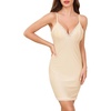 Lovasy Womens Sexy Slip Nightgown V Neck Slips Dress S-3XL(Beige)