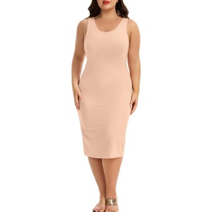 Lovasy Womens Plus Size Full Slip Wide Straps Under Dress 1XL-5XL(Nude)