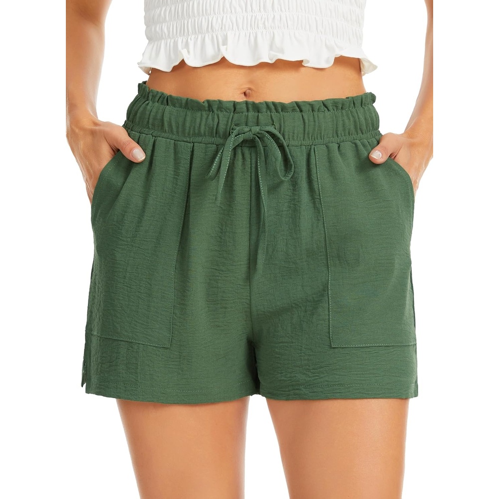 image:imageLovasy Casual Shorts for Women Summer Bottom with Pockets S3XLOlive Green