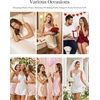Lovasy 2 Pack Silk Nightgown for Women Lingerie S-XXL(Black & Purplish Red)