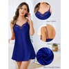 Lovasy 2 Pack Silk Nightgown for Women Lingerie S-XXL(Red & Dark Blue)