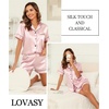 Lovasy 2 Piece Silk Pajamas for Women Set S-2XL(Light Pink)