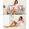 Lovasy 2 Piece Silk Pajamas for Women Set S-2XL(Light Pink)
