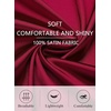 Lovasy 2 Piece Silk Pajamas for Women Set S-2XL(Wine Red)
