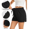 Lovasy Casual Shorts for Women Summer Bottom with Pockets S-3XL(Black)