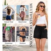 Lovasy Casual Shorts for Women Summer Bottom with Pockets S-3XL(Black)