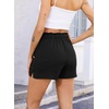 Lovasy Casual Shorts for Women Summer Bottom with Pockets S-3XL(Black)
