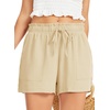 Lovasy Casual Shorts for Women Summer Bottom with Pockets S-3XL(Khaki)